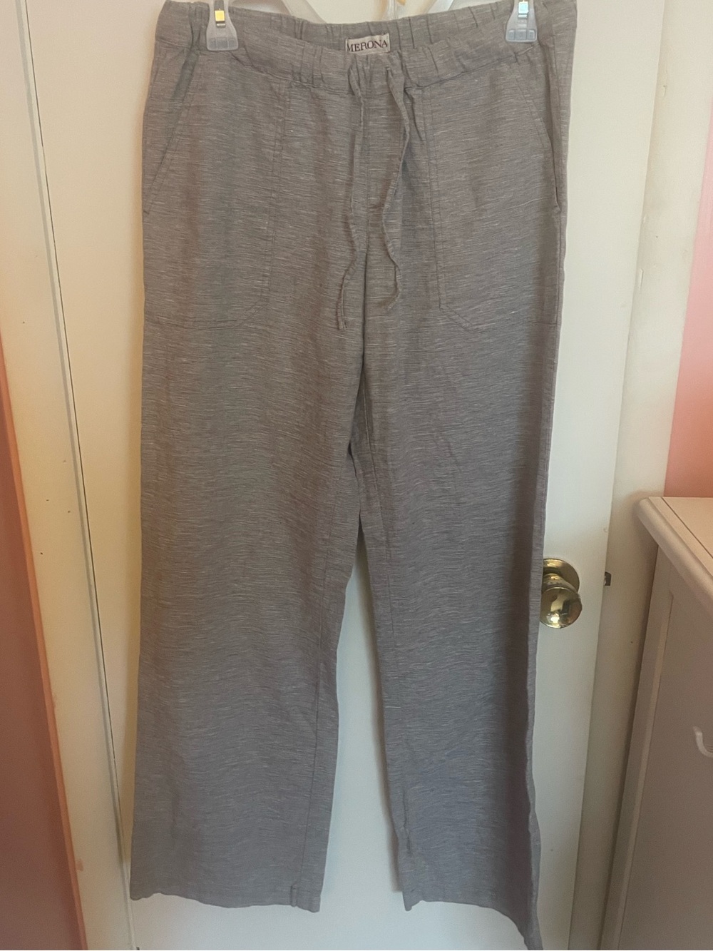 Merona Light Gray Wide-Leg Drawstring Pants